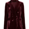 Buy Now Katja Vanderhoff TV-Series Going Dutch Season 01 Catherine Tate Maroon Velvet Blazer For Unisex