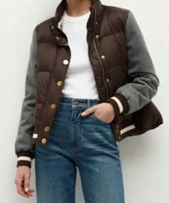 Buy Now Missy Peregrym TV-Series FBI Season 07 Maggie Bell Brown And Grey Puffer Jacket For Unisex