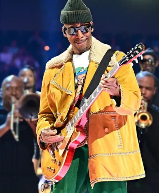 Buy Now NBA All-Star 2025 Raphael Saadiq Mustard Suede Leather Jacket For Unisex