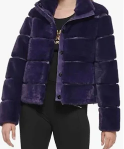 Buy Now Punam Patel TV-Series Ghosts US Season 04 Bela Purple Fur Jacket For Unisex