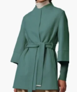 Buy Now Sakina Jaffrey TV-Series Ghosts US Season 04 Champa Green Wool Wrap Coat For Unisex