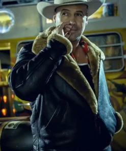 Curfew Joker Jones Shearling Black Jacket