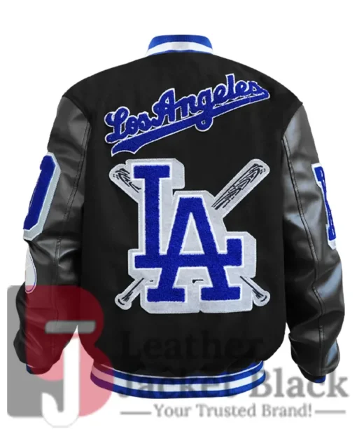 Dodgers Black Magic Johnson Varsity Letterman Jacket