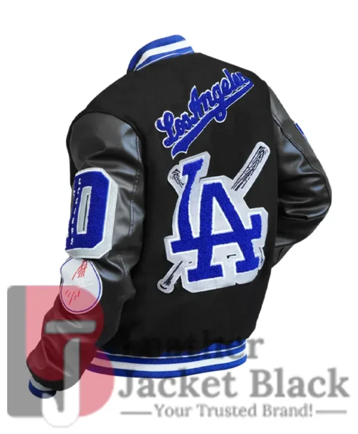 Dodgers Magic Johnson Black Varsity Letterman Jacket