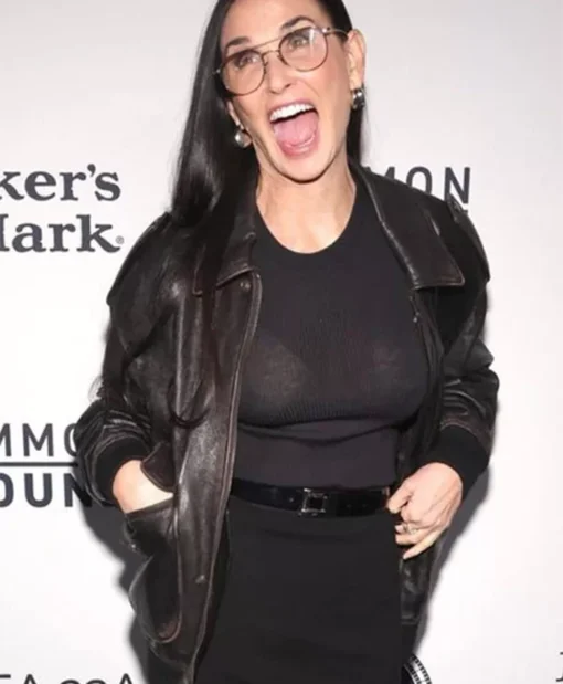Emilia Perez 2024 Demi Moore Leather Jacket