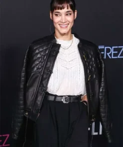 Emilia Pérez 2024 Sofia Boutella Black Leather Jacket