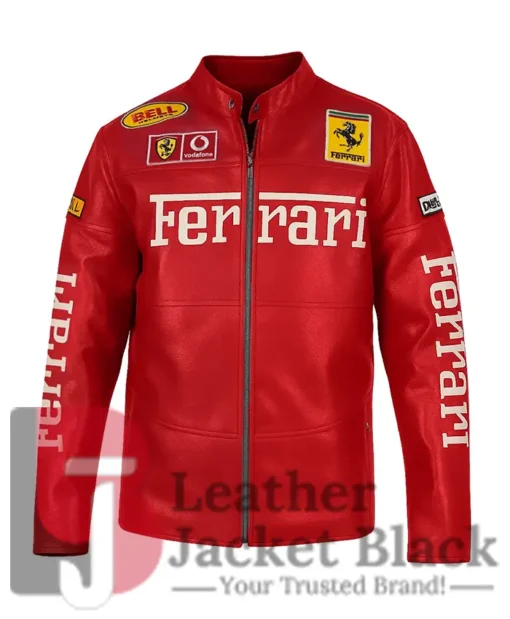 Ferrari Motorcycle Red Racing Leather Jacket