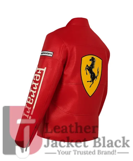 Ferrari Red Racing Leather Motorcycle Jacket
