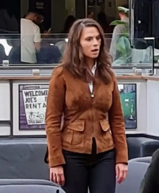 Grace Mission Impossible Dead Reckoning 2023 Hayley Atwell Brown Suede Jacket