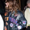 Hailey Bieber New York Knicks Leather Jacket