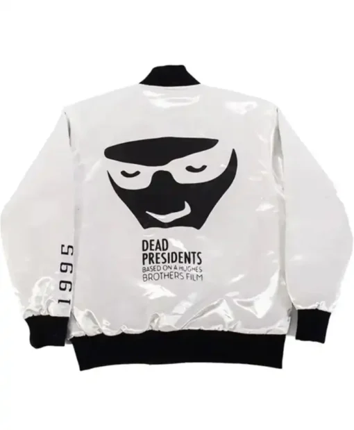 Headgear Classics Dead Presidents White Satin Varsity Bomber Jacket
