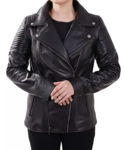 Isabella Women Black Leather Biker Jacket