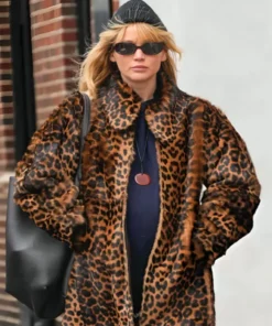 Jennifer Lawrence NYC 2025 Leopard Print Coat
