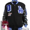 Magic Johnson Dodgers Letterman Black Varsity Jacket