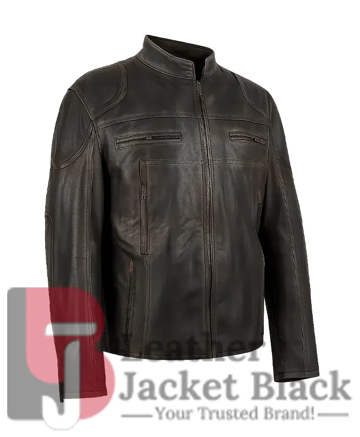Men's David Motorcycle Distressed Leather Jacket