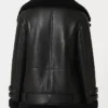 Mia Womens Black Shearling Leather Jacket Women