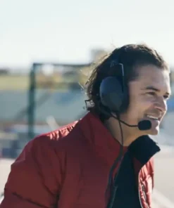Orlando Bloom Gran Turismo 2023 Danny Moore Cotton Red Jacket