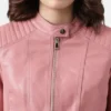 Sofia Pink Women’s Moto Racer Biker Leather Jacket Sale