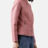 Sofia Pink Women’s Racer Biker Leather Jacket For Sale