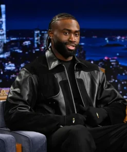 The Tonight Show Jaylen Brown Jimmy Fallon Black Jacket