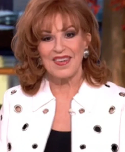 The View 2025 Joy Behar White Grommet Detail Jacket