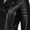 Women Andrea Black Biker Leather Jacket
