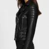 Womens Andrea Black Biker Leather Jacket