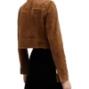 Women’s Cropped Suede Leather Jacket For Sale