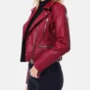 Women’s Dark Red Leather Jacket
