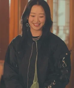 XO Kitty S02 Yuri Black Vintage Bomber Jacket
