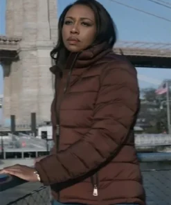 Buy Now Amanda Warren TV-Series The Night Agent Season 02 Catherine Weaver Brown Puffer Jacket For Unisex