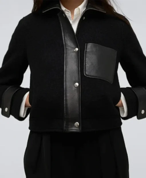 Buy Now Emma Scorpio-Drake TV-Series General Hospital 2025 Braedyn Bruner Black Wool Cropped Jacket For Unisex