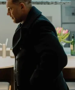 Buy Now Harry Da Souza TV Series MobLand 2025 Tom Hardy Black Double Breasted Wool Coat For Unisex