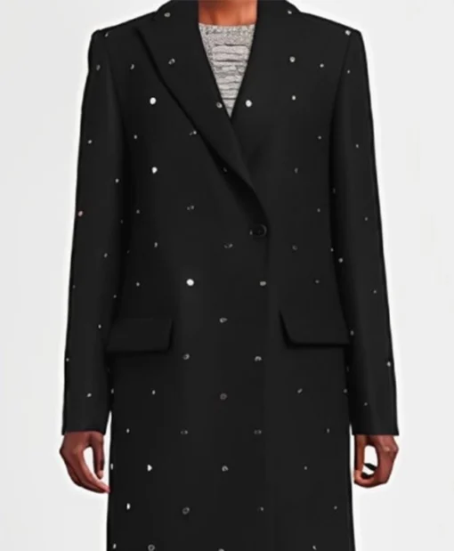 Buy Now Kat Richardson TV-Series Beyond The Gates 2025 Colby Muhammad Black Studded Coat For Unisex