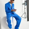 Buy Now Plisse Blue Suit For Men's And Women's