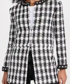 Buy Now Senator Margery TV-Series The Residence 2025 Eliza Coupe Black And White Two-Fer Separating Box Jacket For Unisex