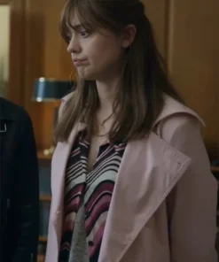 Buy Now Tracey Taylor TV-Series Toxic Town 2025 Aimee Lou Wood Pink Trench Coat For Unisex