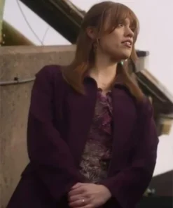 Buy Now Tracey Taylor TV-Series Toxic Town Season 01 Aimee Lou Wood Purple Jacket For Unisex