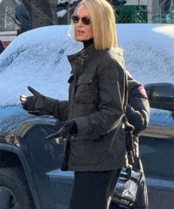 Dexter Resurrection 2025 Uma Thurman Grey Jacket