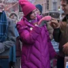 Elsbeth S02 Carrie Preston Purple Puffer Coat