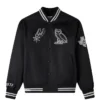 OVO x Spurs Nylon Black Varsity Jacket