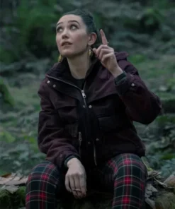 Small Town Big Story S01 Evanne Kilgallon Maroon Jacket