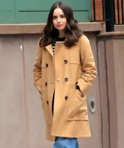 Sofia Carson The Life List 2025 Brown Wool Coat