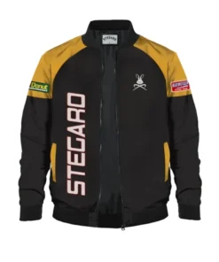 Stegaro Black And Yellow Bomber Jacket