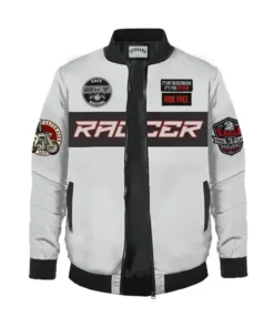 Stegaro Racer White Bomber Jacket