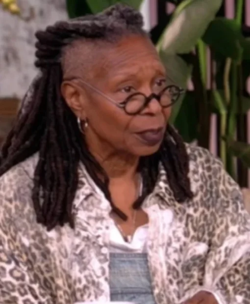 The View Whoopi Goldberg Leopard Print Distressed Long Shirt