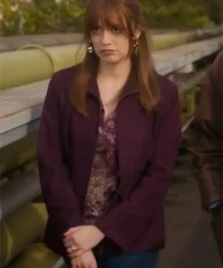 Toxic Town S01 Aimee Lou Wood Purple Jacket
