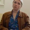 We Live in Time 2025 Florence Pugh Brown Jacket