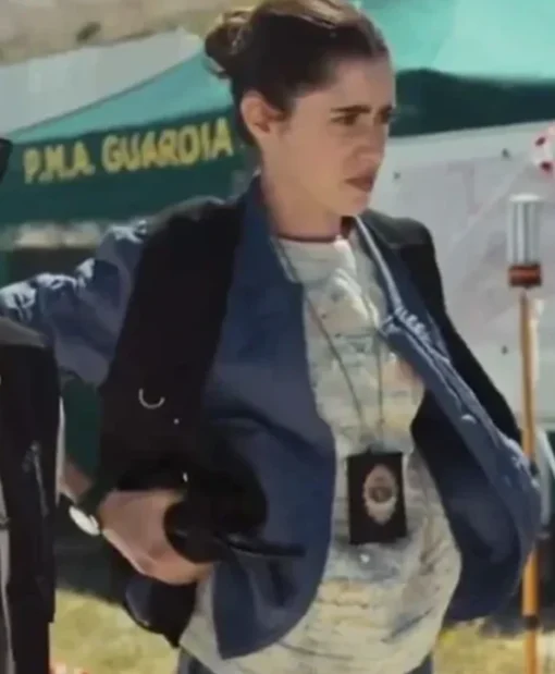 When No One Sees Us S01 Mariela Garriga Blue Bomber Jacket