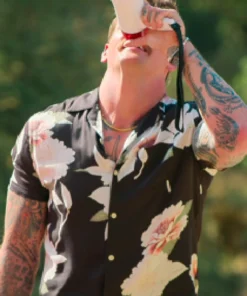 Battle Camp S01 Taylor Lewan Floral Print Black Shirt